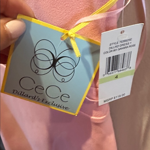 CeCe Pink Scallop V-Neck Mini Sheath Dress - Picture 4 of 6